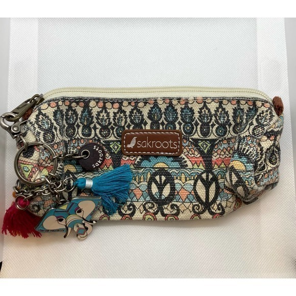 Sakroots‎ Wristlet Small Bag Clutch Boho Tassels - Picture 1 of 8
